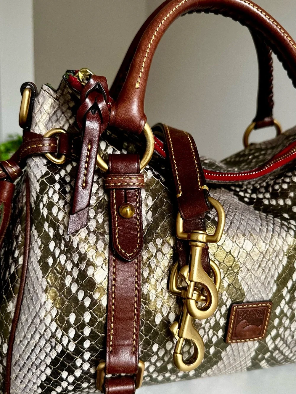 Dooney & Bourke Florentine Satchel Gold Pearl Python LIKE NEW RESERVED for GRACE